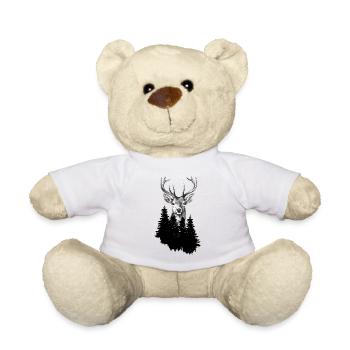 Hunter, Mountaineer, Hiker, Deer - Teddy Bear - white - Front