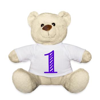 1. 1 Jahr. 1. JAHRESTAG. 1-JÄHRIGES JUBILÄUM - Teddy - Weiß - Vorne