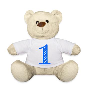 1. 1 Jahr. 1. JAHRESTAG. 1-JÄHRIGES JUBILÄUM - Teddy - Weiß - Vorne