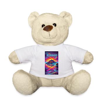 Motif souvenir de Belgrade, Serbie - Nounours - blanc - Devant