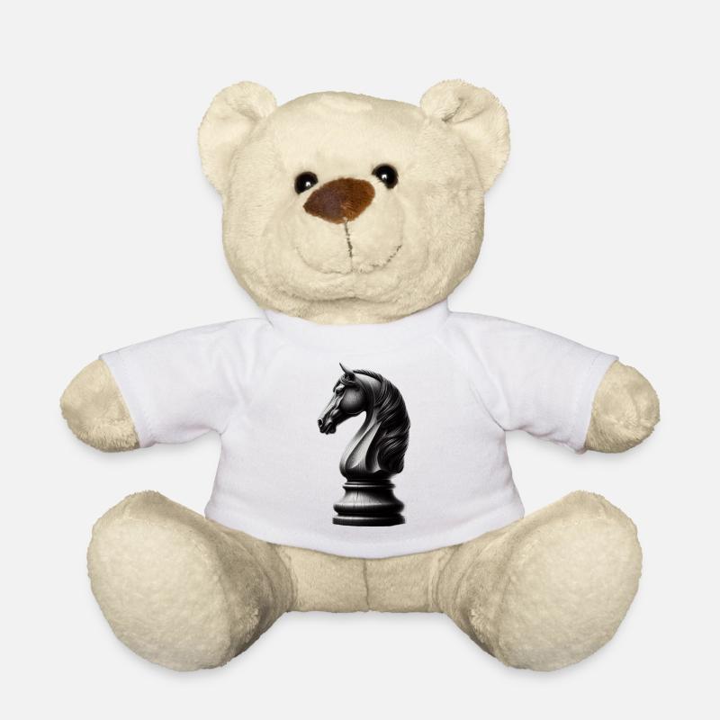 Schwarz-Weiß Schachfigur - Teddy - Weiß