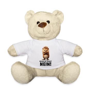 Hedgehog Animal Forest Nature Before you ask No - Teddy Bear - white - Front