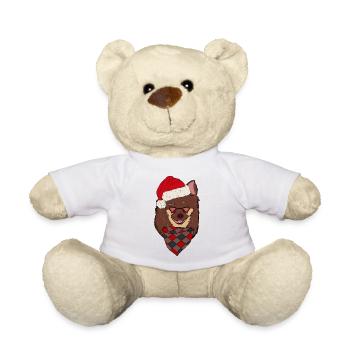 Chapeau de Noël Chihuahua Santa - Nounours - blanc - Devant