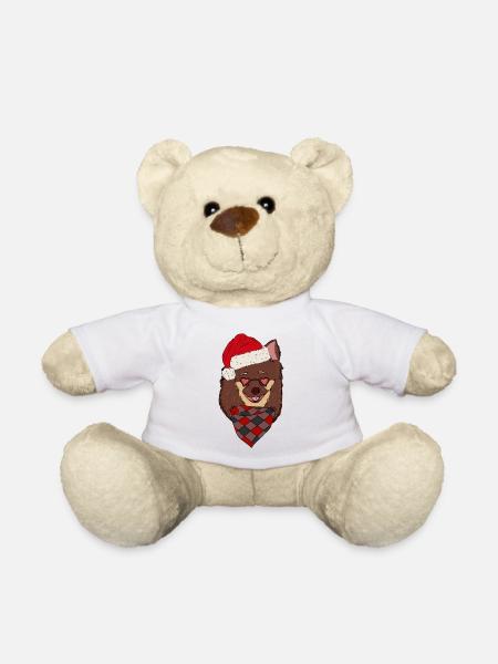 Chihuahua Santa Weihnachtsmütze Weihnachten - Teddy - Weiß