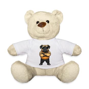 Chien bouledogue dessin animé - Nounours - blanc - Devant