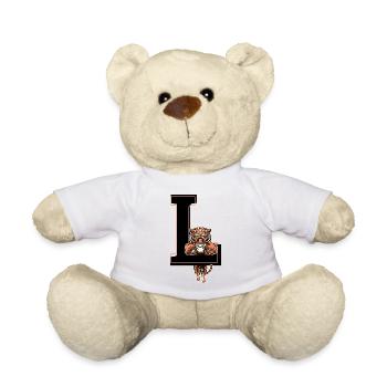 Letter l tiger - gift idea - Teddy Bear - white - Front