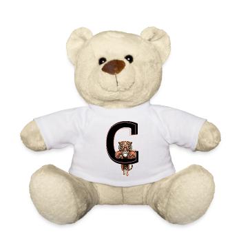 Buchstabe c Tiger - Geschenkidee - Teddy - Weiß - Vorne