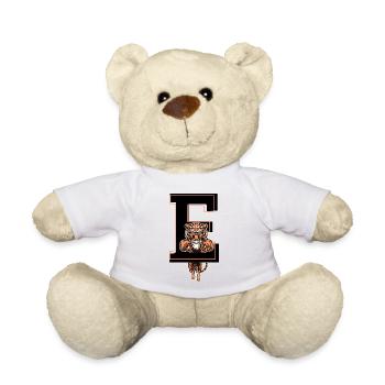 Buchstabe E Tiger - Geschenkidee - Teddy - Weiß - Vorne