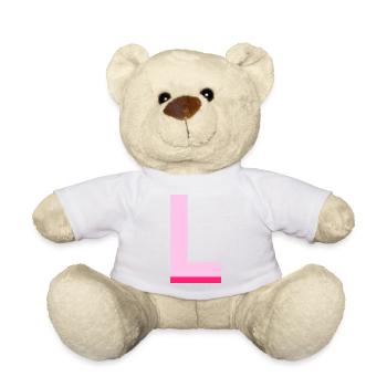 Pop und moderner rosa Buchstabe l - Teddy - Weiß - Vorne