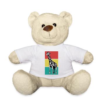 GIRAFFE on a colored background - Teddy Bear - white - Front