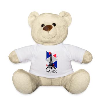 Paris Tour Eiffel France City Skyline Art - Nounours - blanc - Devant