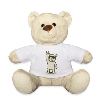 Cooles Nashorn Rockerbaby - Teddy - Weiß - Vorne