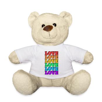 Love 6 rainbow colors gay pride - Teddy Bear - white - Front