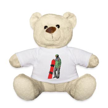 Abenteuerlicher Snowboarder - Teddy - Weiß - Vorne