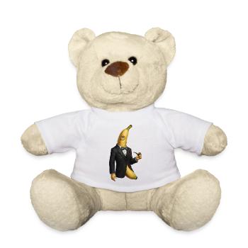 Banane élégante avec smoking et monocle - Nounours - blanc - Devant