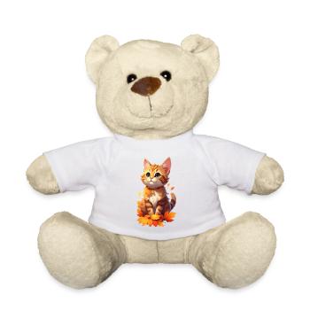 Katze im Herbst - Teddy - Weiß - Vorne