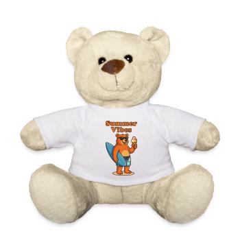 Summer Vibes Bear - Sommerbär mit Eis - Teddy Bear - white - Front