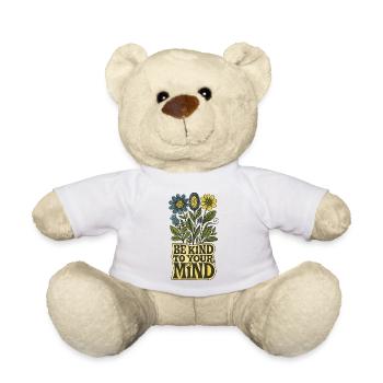 Seien Sie nett zu Ihrem Geist Blumenkunst - Teddy - Weiß - Vorne