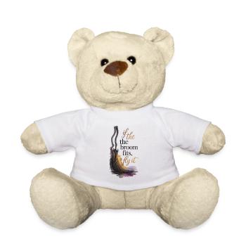 If the broom fits, fly off - Teddy Bear - white - Front