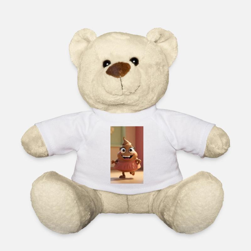 Cute Poop  in Pink  - Teddy Bear - white