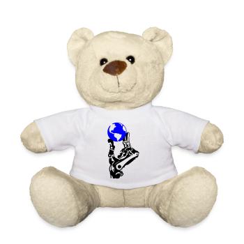 Erdball in Roboterhand - Teddy - Weiß - Vorne