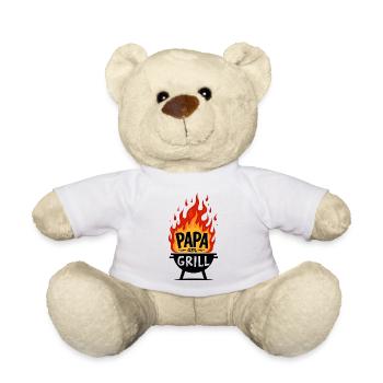 Barbecue Barbecue season Dad grilling at the grill Dad grilling - Teddy Bear - white - Front