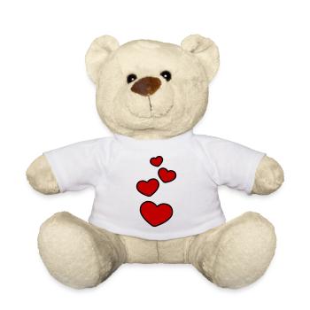 Coeurs Symbole Amour - Nounours - blanc - Devant