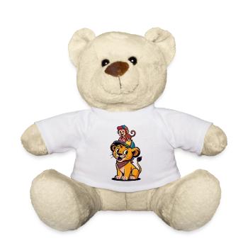 Cute Lion and Monkey – Best Friends Cartoon Style - Teddy Bear - white - Front