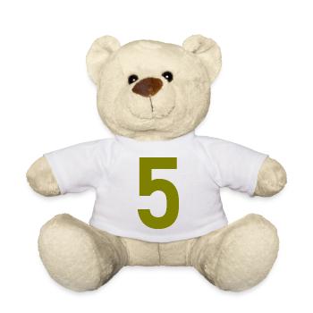 5. ANNIVERSAIRE. 5 ANS. 5e ANNIVERSAIRE - Nounours - blanc - Devant