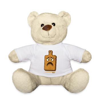 Schneidbrett_mit_Gesicht for the kitchen - Teddy Bear - white - Front