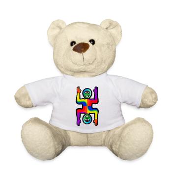 Rainbow Two Faces Figure - Teddy Bear - white - Front