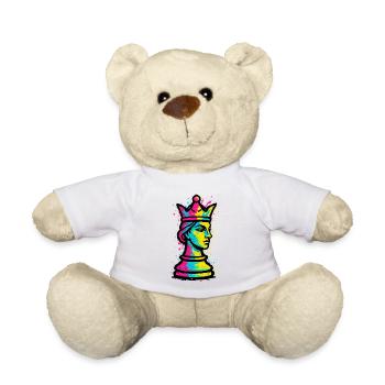 Queen of Chess: The Science of Gambit Pop - Teddy Bear - white - Front