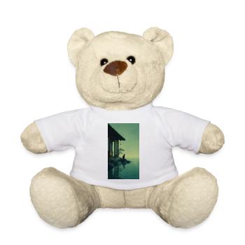 Schwarze Katze am Teehaus – Asian Zen Design - Teddy - Weiß - Vorne
