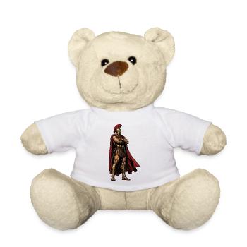 Spartanischer Ritter mit rotem Mantel - Teddy - Weiß - Vorne