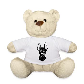 Doberman Pinscher Dog Head - Teddy Bear - white - Front