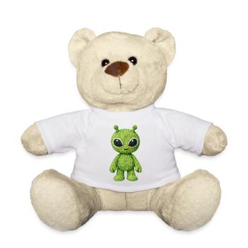 Knitted Alien - Teddy Bear - white - Front