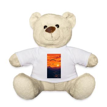 Sonnenuntergang Paraglider über Bergkette - Teddy - Weiß - Vorne