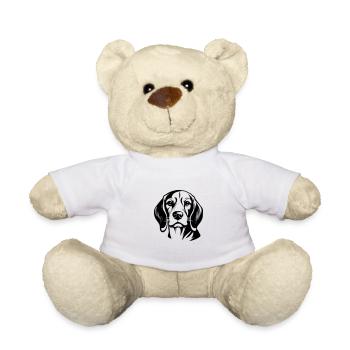 Tête de chien Beagle - Nounours - blanc - Devant