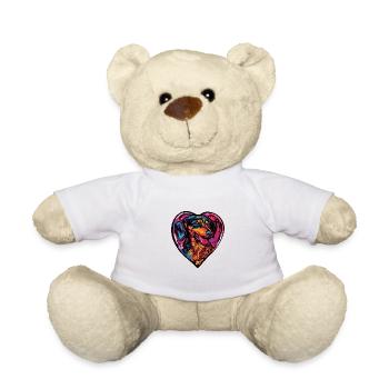 Teckel BlaireauChien Coeur Amour - Nounours - blanc - Devant