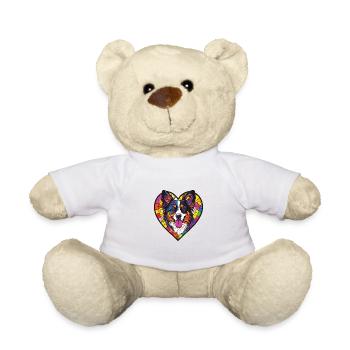 Samoyed Dog Heart Love - Teddy Bear - white - Front
