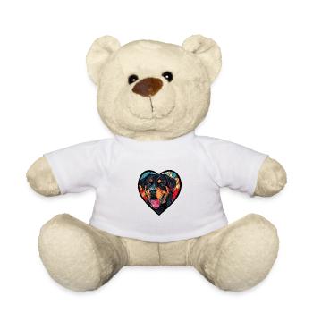 Rottweiler Dog Heart Love - Teddy Bear - white - Front