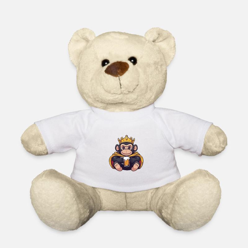 Monkey Beer Funny - Teddy Bear - white