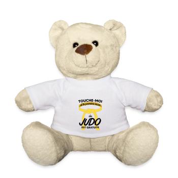 Leçon de judo est gratuite - Cadeau Humour - Nounours - blanc - Devant