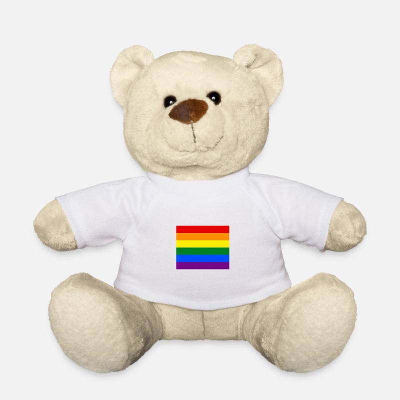 Gay pride flag CSD rainbow rainbow LGBT - Teddy Bear - white