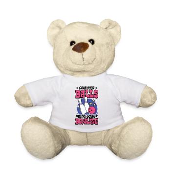 Bowling - Grab your balls we're going bowling - Teddy Bear - white - Front