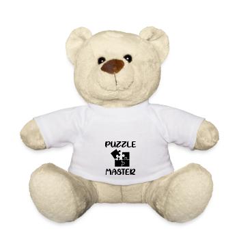 Puzzle Master Autism Puzzle Gift Idea - Teddy Bear - white - Front