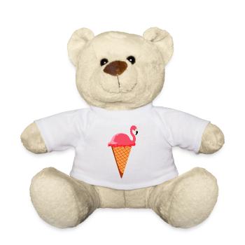 Crème glacée Gaufre Crème glacée Crème glacée Crème glacée Flamingo - Nounours - blanc - Devant