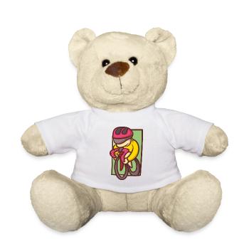 Radfahrer auf einem Rennrad simpe fette Zeichnung. - Teddy - Weiß - Vorne
