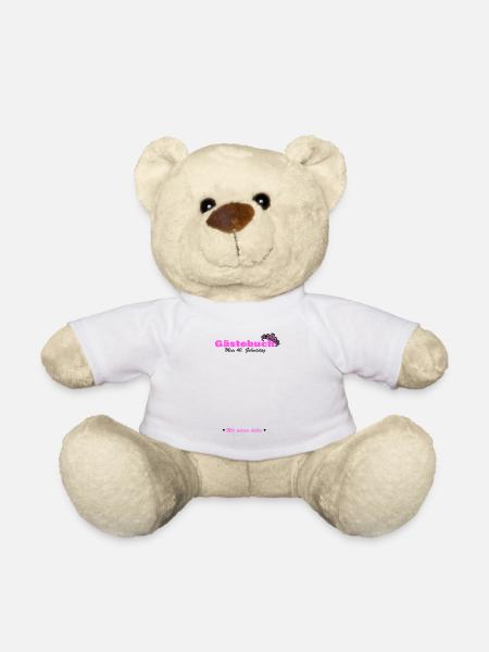 40. Geburtstag Gästebuch Party Frauen Geschenk - Teddy - Weiß