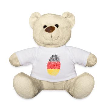 Fußball Deutschland Fan Fingerabdruck Flagge - Teddy - Weiß - Vorne